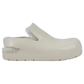 Bottega Veneta Puddle Shearling Cozy Matt Rubber Low Top Shoes in Ivory