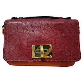 Borsa a tracolla in pelle Miu Miu Madras Rosso Arancio