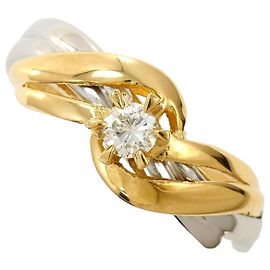 Autre Marque Diamantring aus PT900 Platin und 18K Gelbgold