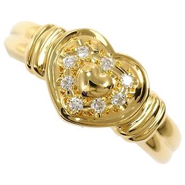 Autre Marque Anello a fascia in oro giallo 18K con diamante