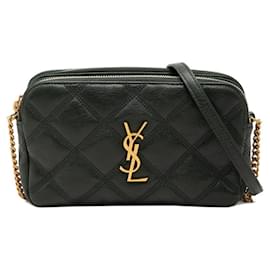 Pochette Becky con logo Saint Laurent YSL a doppia zip, borsa a tracolla con catena