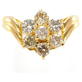 Anello a fascia in oro giallo 18K con diamante - Autre Marque