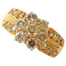 Autre Marque Bague anneau en or jaune 18K avec diamant