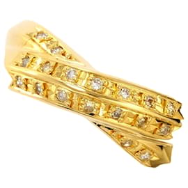 Autre Marque 18K Gelbgold-Ring mit Diamant