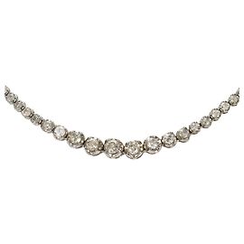 Autre Marque Colar de ouro branco 18K e diamantes