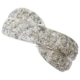Anello a fascia in platino e diamanti - Autre Marque