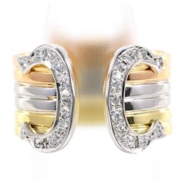 Anello a fascia in platino e oro con diamante - Autre Marque