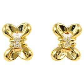 Autre Marque Pendientes de clip en oro amarillo de 18K con diamantes
