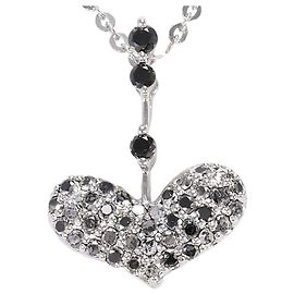 Autre Marque Colar de ouro branco 18K com diamante preto