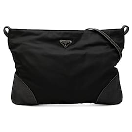 Borsa a tracolla con placca logo Triangle Prada