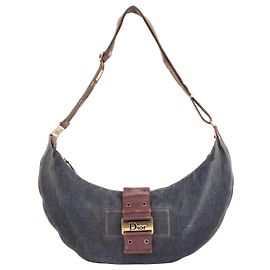 Dior by Galliano SS02 'Street Chic' Denim Hobo Croissant Schultertasche