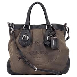 Borsa Shopper in tela Jacquard Prada anni 2000