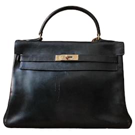 Borsa Hermès Kelly in pelle nera