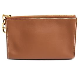 Pochette Hermes Zip Ango PM in Gold - Hermès