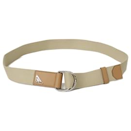 Cintura in tela con placca logo Triangle Prada