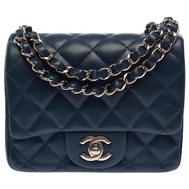 Borsa CHANEL Timeless/Classique in Pelle Blu Navy - 103730