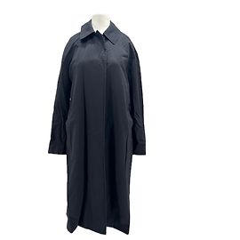 Autre Marque Schwarzer langer Trenchcoat aus Baumwolle 440ME