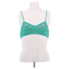 Emilio Pucci Top bandeau verde con spalline