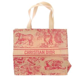 Dioriviera Raphia- und Toile de Jouy Canvas Shopper