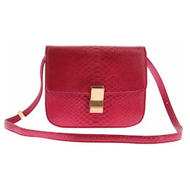 Bolsa "Classic box" em python rosa - Céline