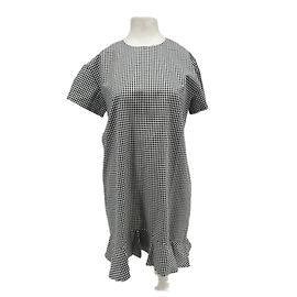 Vestido de algodón pata de gallo Valentine Gauthier Negro S