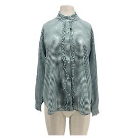 Autre Marque Camisa de cuadros vichy verde XIRENA S