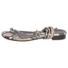 Autre Marque Sandali in pelle di serpente marrone - taglia EU 38