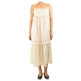 Ba&Sh Weißes besticktes Slip-Kleid - Größe S