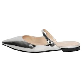 Mule in pelle metallizzata argento - taglia EU 39 - Prada