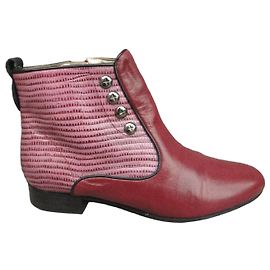 Autre Marque Botines Karine Arabianù de cuero rojo y rosa
