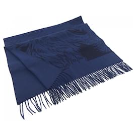 Stola in cashmere blu navy Hermes - Hermès