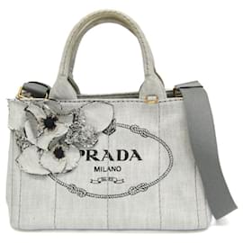 Bolso Prada Canapa Flower Corsage Denim