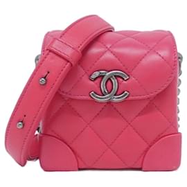 Borsa a tracolla in pelle rosa Chanel AS1348