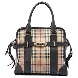 Borsa Minford Portrait in tela rivestita Burberry Beige Haymarket Check
