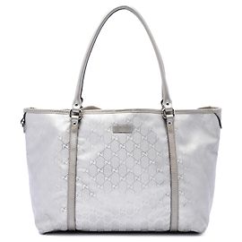 Gucci Silver Medium GG Imprime Joy Tote