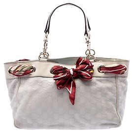 Gucci Guccissima Positano Tote in Weiß, Größe Medium