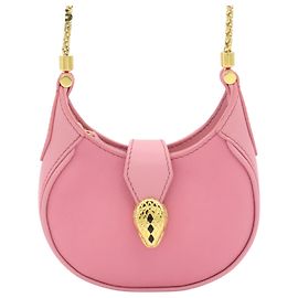 Bulgari Bvlgari Pink Micro Leather Serpenti Ellipse Crossbody