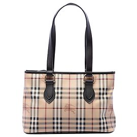 Burberry Beige Haymarket Check beschichtete Canvas Tote