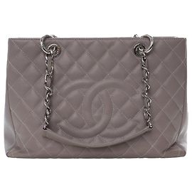 Chanel Gray Caviar Grand Shopping Tote