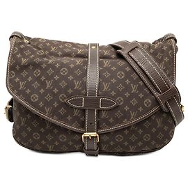 Louis Vuitton Marrom Monogram Mini Lin Saumur 30
