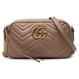Gucci Marrone Piccola GG Marmont Matelassé in Pelle a tracolla