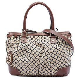 Borsa Sukey in tela beige Diamante Gucci