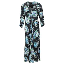 Rixo Floral Print Long Sleeve Dress in Multicolor Viscose - Autre Marque