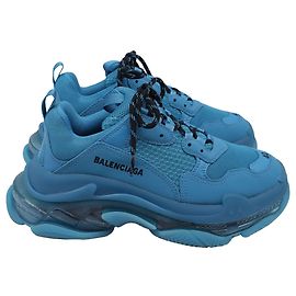 Baskets Balenciaga Clear Sole Triple S en polyester bleu