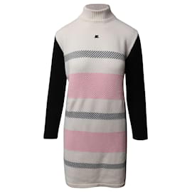 Courreges Vestido de punto de cuello alto Courrèges en lana multicolor