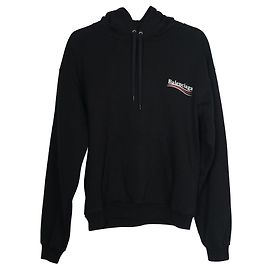 Balenciaga Political Campaign Hoodie aus schwarzer Baumwolle