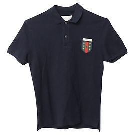 Polo Gucci Web Crest Logo in cotone nero