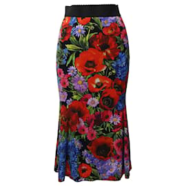 Falda midi Dolce & Gabbana en seda con estampado floral