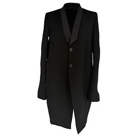 Blazer de esmoquin de botonadura sencilla en lana negra Rick Owens