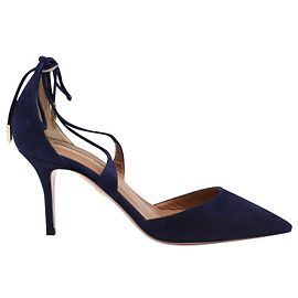 Décolleté Very Matilde 85 Aquazzura in scamosciato blu navy